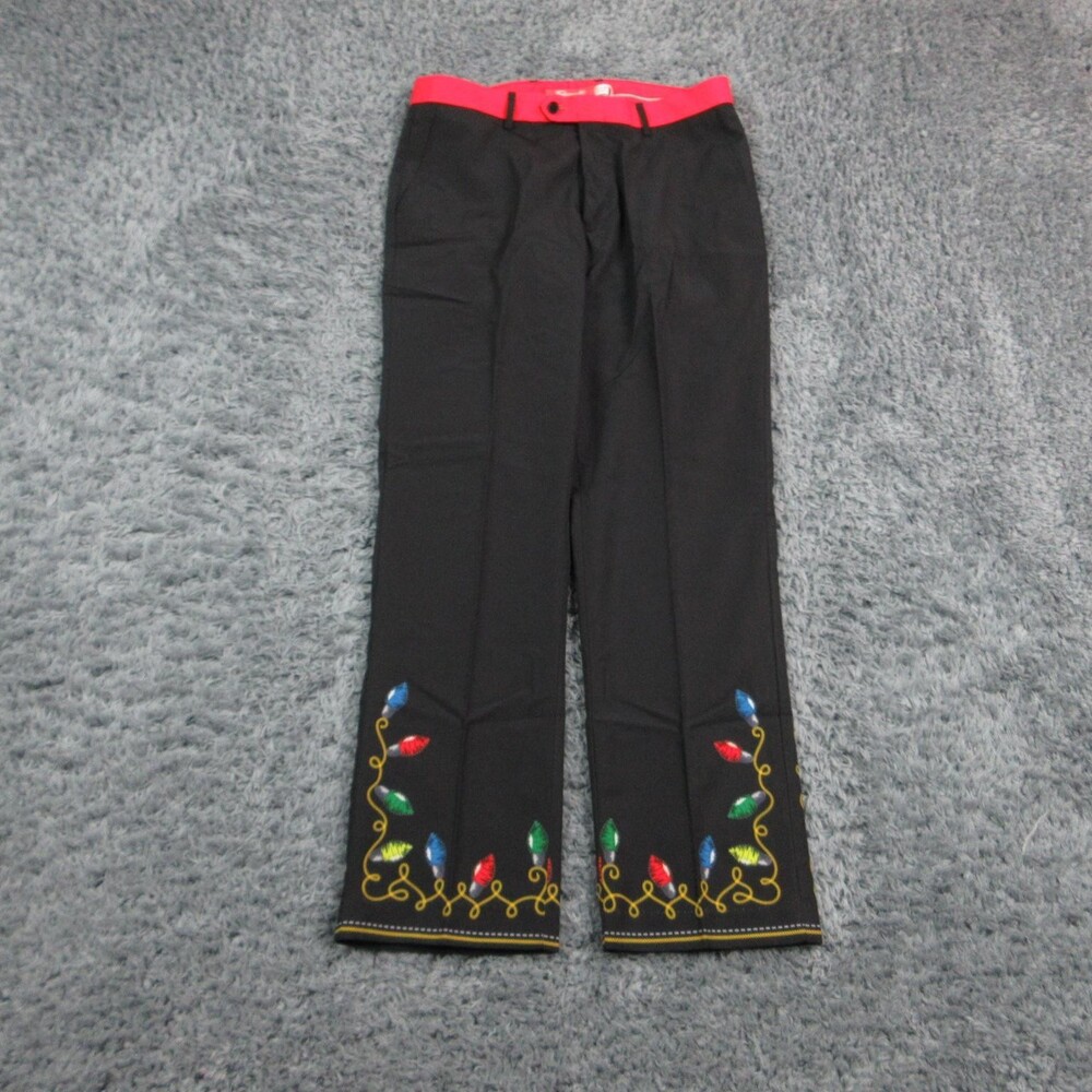 Shinesty Pants Mens 32x31 Black Dress Pants Microfiber Pleated Lined 32X30* NWT